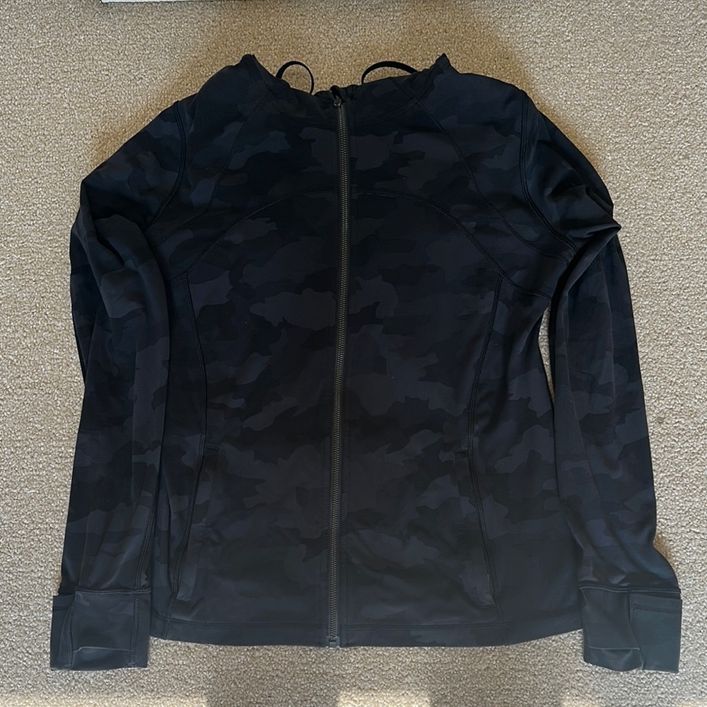 Lululemon Hooded Define Black Camo Jacket Size 16